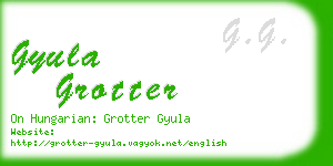 gyula grotter business card